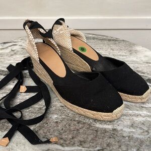 Castañer Carina Black Fabric Espadrilles - DESIGNER